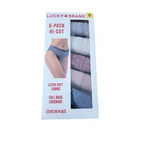 New Lucky Brand Sm Monogram Lace Underwear 5-Pack Panties Soft Stretch Tagless